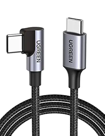 UGREEN USB C to USB C Cable Right Angle 90 Degree Type C 60W PD Fast Charging Compatible for Google Pixel 3 2 XL, Samsung Galaxy Note 10 S9 S8 S10, MacBook Air, iPad Pro 2018, Nintendo Switch (6FT)