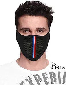 Vocado Ms5a3006bk1xxct Bike Riding and Cycling Anti Pollution Dust Half Ninja Cotton Face Cover Mask (Black)