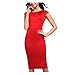 Produktbild Women's Bodycon Dress, Xjp Solid Short Sleeve Pencil Dress for Working (L, Red)