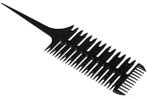 AN-SELF Anself Haarfärbekamm Strähnche Strähnenkamm Färbekamm Highlight 3 Wege Kamm Farbton-Färbungs-Styling-Werkzeuge hervorhebt Zufällige Farbe Schwarz