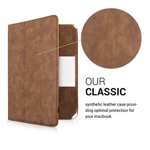 kwmobile Smart Cover Case für Apple MacBook Pro Retina 13″ (Modelle ab Ende 2012 – Mitte 2016) aus Kunstleder mit Aufstellfunktion in Braun - 2