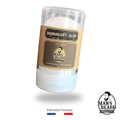 Man's beard - Véritable Deodorant Pierre d'Alun 60 g - Sans chlorhydrate d'aluminium - Déodorant NATUREL