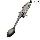 Newadel Edelstahl-Karikatur-Katze/Hund / Meerjungfrau-Löffel-kreativer Eiscreme-Nachtisch-Langer Griff-Kaffee u. Tee-Löffel-Geschirr-Küchen-Werkzeug Mermaid Black