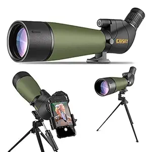 Gosky 20-60x80 Spotting Scope with Tripod, Carrying Bag and Smartphone Adapter - BAK4 Angled Telescope - 2019 Updated Newest Waterproof Scope for Target Shooting Hunting Bird Watching Wildlife Scenery