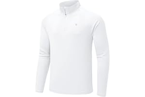 donhobo Herren Sportshirt Langarm UV Schutz Shirts 1/4 Zip Atmungsaktiv Schnelltrocknende Rash Guard T-Shirts Outdoor Angeln Laufen Wandern Funktionsshirt