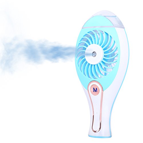 Turbo Ventilator, YOKKAO Ventilator mit Feinzerstäuber Mini tragbar Klimaanlage mit USB Lade 3 Modus