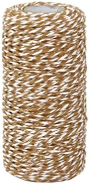 Natthom 100M Cotton Cord Rope Cord String Trimmings Twine Ribbon Wrap Gift Wedding Party Decoration (Dark Yellow)