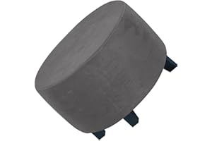 ACDLER Runde Stretch-Ottomanenbezug Mit Elastischer Unterseite, Luxuriöser Samt-Pouf-Überzug Für Wohnzimmer (Color: A3, Size: 50-58CM)