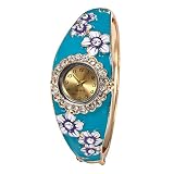 Giologre Armbanduhr Uhren Blume Diamant Armband Uhr analoge Quarz (C)