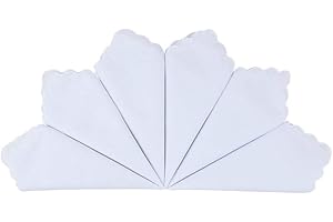 HOULIFE Fazzoletti da donna piccoli bianchi in puro cotone, per uso quotidiano e matrimonio, 6/12 pezzi, 28 x 28 cm, regali di Natale