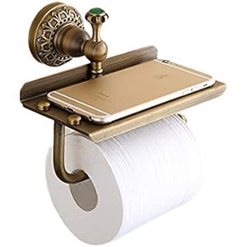 TentHome WC Papierhalter Toilettenpapierhalter 2 in 1 Retro Wandmontage