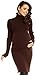Zeta Ville Women's Maternity Stretch Warm Knit Bodycon Dress Polo Neck - 417c (Brown, 8/12)