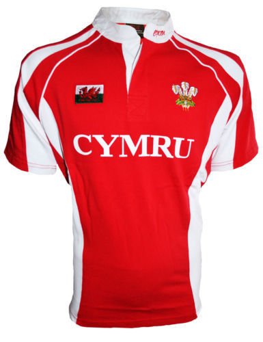 [Welsh Print, 0 - 6 Months] BABY BOYS KIDS WELSH CYMRU WALES HACKER GRANDAD COLLAR RUGBY CASUAL T-SHIRT