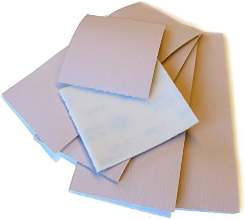 10 x Metal-Free Abrasive Pads Sanding Sponges 12.5 x 11.5 cm | 240 | Medium | Fine One Side Laminated Foam | Pack of 10