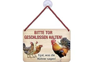 BLECHWAREN FABRIK BRAUNSCHWEIG GMBH Blechwaren Fabrik Braunschweig Kulthänger Blechschild - Bitte Tor GESCHLOSSEN HALTEN - HÜHNER KH126