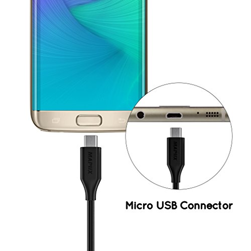 Micro USB Kabel MAPUX Ladekabel Datenkabel aus Solide Stecker (180cm) für Samsung, Huawei, LG, Sony, Motorola, HTC, Nokia, Google Nexus und andere Android Geräte (Schwarz) - 2