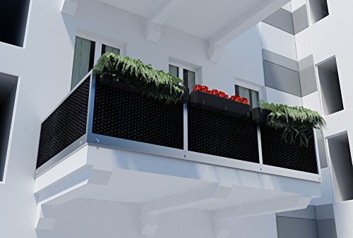 Mayaadi-Home Rattan Balkon und Terrassen-Sichtschutz inkl. Kabelbinder für eine einfache Montage, 100cm breit Anthrazit (Meterware) - 7