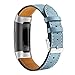 Produktbild Fcostume Luxus Lederband-Ersatz-Zubehör-Armband-Bügel für Fitbit Charge 3 (Hellblau)
