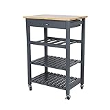 Flyelf Desserte de Cuisine avec Tiroirs 3 Niveaux,Chariot à roulettes pour Cuisine, avec 360 Degrés Roue Universelle
