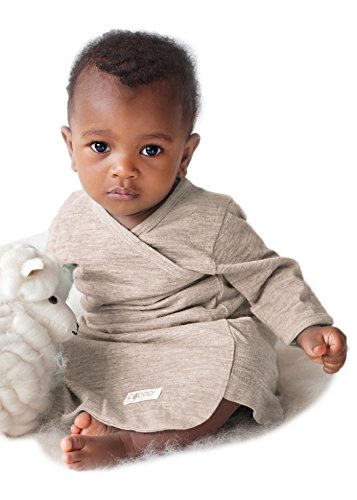 Cocooi Merino Baby Gown, Honey Oat, For Newborn Babies