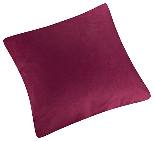 2er Pack Microfaser Kissenbezug Kissenhülle Dekokissen (40×40, BEERE) - 3