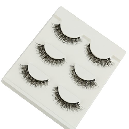 3 Paar Schwarz 3D Handgemachte Natürliche Lange Falsche Wimpern Wimpern Make-up - 6