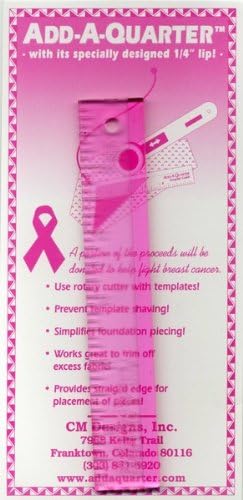 Quilter's Add A Quarter Ruler 6 Pink by CM Designs