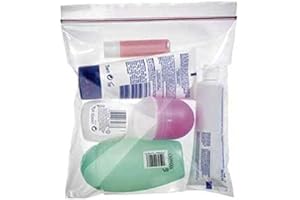 SURELOCK 10 X Airport Security Hand Luggage Liquid Bags Leakproof Transparent Resealable Plastic Grip Seal - 20cm x 20cm