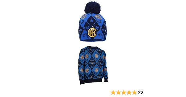Inter Maglione Taglia L e Cappello di Natale : Abbigliamento