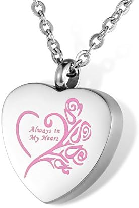 Jewelry Always in My Heart Necklace Sliver Tone Pendant Opens Waterproof Oiled Heart Shape Unisex