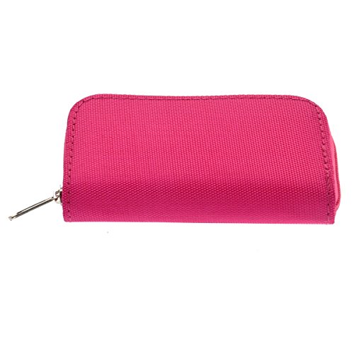 SODIAL(R)Tragbar 22 Schlitze SD SDHC MMC CF Micro-SD Speicherkartenhalter Tasche Kasten Reissverschluss Aufbewahrungsbeutel Beschuetzer (Rose Red) - 3
