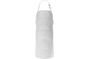 JUNFEIXUAN Adjustable Bib Apron with 2 Pockets Women Men Aprons, Extra Long Ties for Women, Men Kitchen, Home, Cooking for Home Kitchen, Restaurant, Coffee House