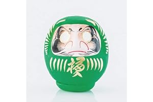 YOSHIDA DARUMA Daruma, Amulette Japonaise en Papier mâché, 12 cm Taille 2 (Vert)