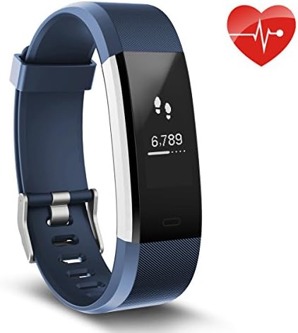 AUSUN Fitness Tracker, 115 HR Plus Heart Rate Monitor, IP67 Waterproof Smart Wristband with Pedometer Step Counter, Sleep monitor, Calorie Counter, Blue