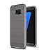 Produktbild Homikon Silikon Hülle Kohlefaser TPU Tasche Handyhülle Weiche Schutzhülle TPU Schutz Handy Hülle Protective Stoßdämpfend FeinMatt Case Cover Kompatibel mit Samsung Galaxy S7 Edge - Grau