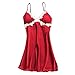 Produktbild Momoxi Dessous,Damen Frauen Sexy Satin Seide Nachthemd Dessous Pyjamas Sexy Top Sling Seide lose Bequeme rückenfreie Spitze Hemd Unterwäsche zu Hause