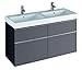 Produktbild Keramag Waschbeckenunterschrank iCon, für Doppelwaschtisch 119x62cm x47,7cm Platin Hochglanz