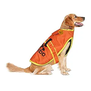 Sage Square Premium Dog Winter Ultra Warm Windproof Printed Coat Thicker Fleece Dog Hoodie Vest for Cold Weather (Orange) (Extra Large - 28 Inches)