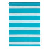 rollo blau Lichtregulierung: Über den Kettenzug lässt sich das Rollo mit seinen parallel verlaufenden, wechselnd transparent und blickdichten Stoffbahnen stufenlos einstellen - für Helligkeit nach Geschmack!