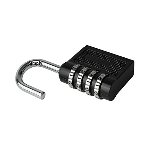 2 Stück Kombinations Zahlenschloss 4-Stellige Vorhängeschloss Schloss für School Gym Locker, Gepäck-Koffer Gepäck Schlösser, Aktenschränke, Werkzeugkasten, Tasche (Schwarz) - 7