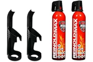 IWH Vertriebs GmbH Premium Feuerlöschspray - STOPFIRE - Feuerlöschspray – 2 x 750ml – 2 Wandhalter - Stopfire auch für Fettbrände, 32 x 9 x 7 cm