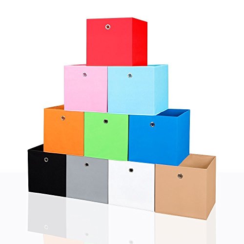 4er Set Faltbox in der Farbe Cream 32 x 32 cm Faltkiste Regalkorb Regalbox Kinderbox Einschubkorb Aufbewahrungsbox Stoffbox