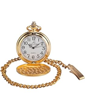 KS Golden Taschenuhr Quarzwerk mit Kette und Geschenkbox KSP003