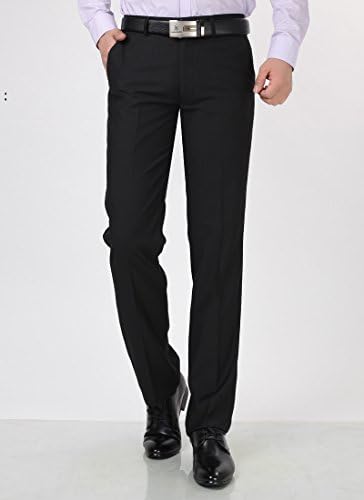 Jessica T Mens Black Formal Business Straight Trousers Flat Front Slim Fit Mixer Trouser