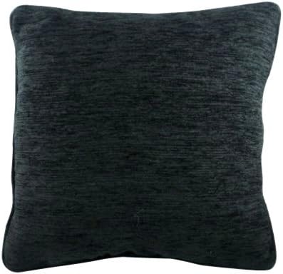 Cushion Crazy’s - Evans Lichfield SAVANNAH Chenille Cushion Covers | Stools Pillow Covers |Furniture Covers | Sofa Covers | Sofa pillows | Pillows| Pillow covers | Pillow Cushion Covers| Couch Covers | Pillion Pad |Headrest (Black, 17” x 17” Inches | [43cm X 43cm])