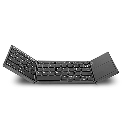 Preisvergleich Produktbild Unbekannt Drahtlose Bluetooth Faltplatte Mini Keyboard, Triple Falten mit Touchpad, Portable Falten Bluetooth Tastatur für Windows, Mac, Android