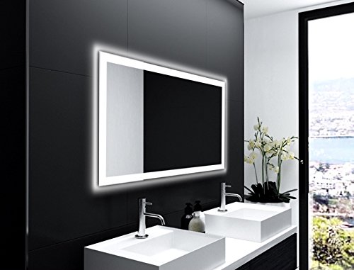 Badspiegel Designo MA4110 mit A++ LED Beleuchtung – (B) 70 cm x (H) 90 cm – Made in Germany – TIEFPREISGARANTIE Design 2017 Badezimmerspiegel Wandspiegel AKTIONSPREIS Lichtspiegel rundherum beleuchtet Bad Licht Spiegel - 2