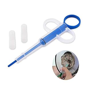 Kuiji Alimentador de Medicina Reutilizable de Seguridad Mascotas Punta de Silicona Jeringas Dispensador de Herramientas Herramienta de alimentación para Perros Gatos Bebé Animales, Azul