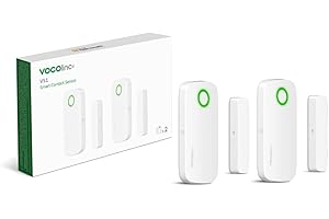 VOCOlinc Sensor de Contacto Inteligente para Puertas y Ventanas Paquete de 2 |Bluetooth | Apple HomeKit | Tamaño Compacto 3 x 6.3 x 0.9cm (VCVS1-2X)