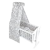 TupTam Ensamble de Literie pour Berceau 6 pièces, étoiles Gris, 6 psc Lot